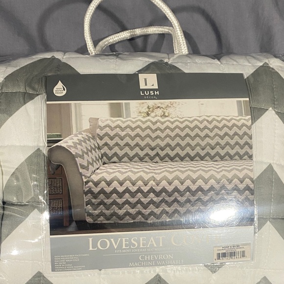 Chevron Loveseat Cover - Gray and White - Picture 7 of 8